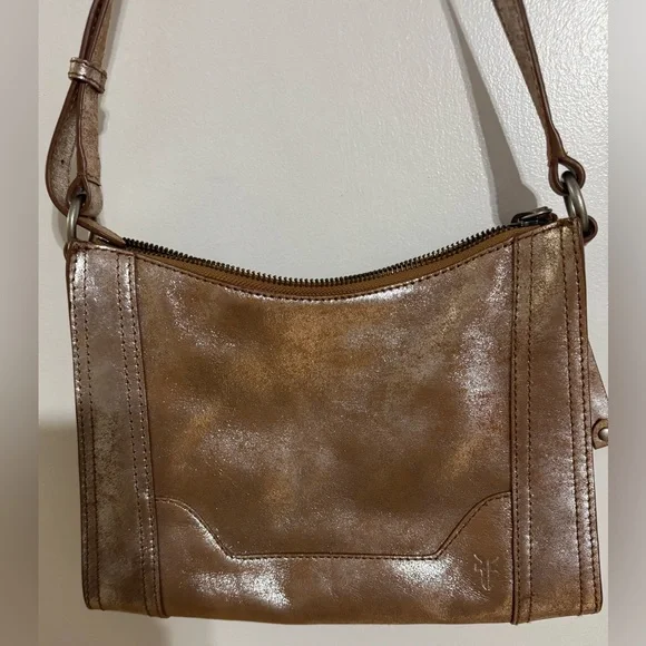 Frye Melissa Zip Crossbody in a Metallic Leather - Picture 6 of 16